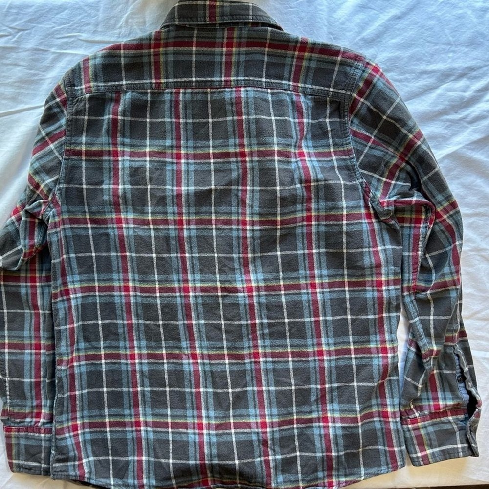 American Eagle Mens Medium Plaid Flannel Shirt Button Up Long Sleeve Gorpcore - Picture 3 of 4